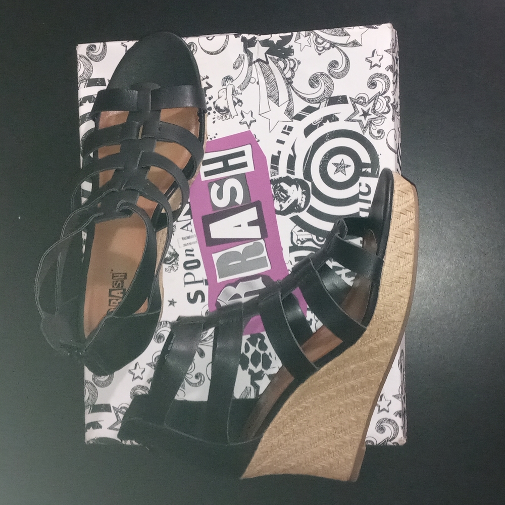 Brash wedge sandals black size 11